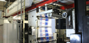 Flexographic printing press for plastic film